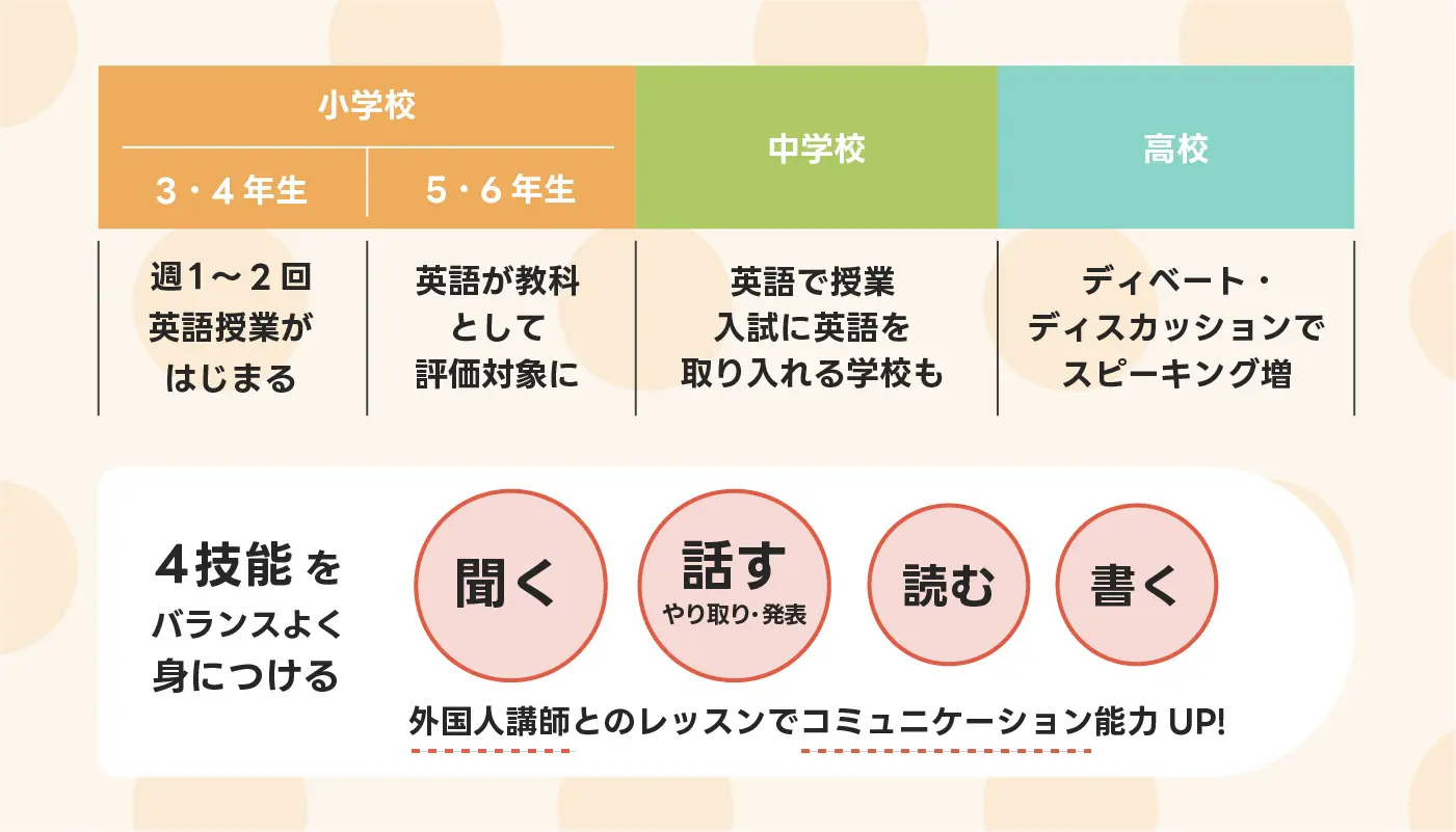 教育改革や英語必修化の背景を簡潔にビジュアル化